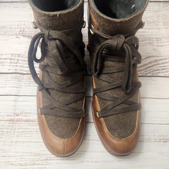 Merrell Shiloh II Women's 11 Brown Felted Wool Leather Boots - J004418 Steampunk - Picture 3 of 14